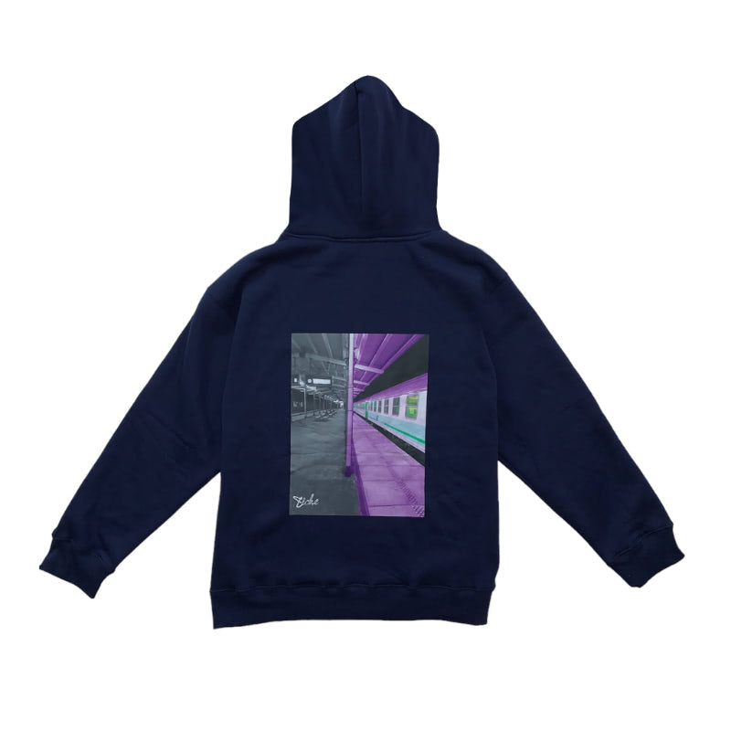 Tiche - Journey Hoodie - Navy Blue - Back